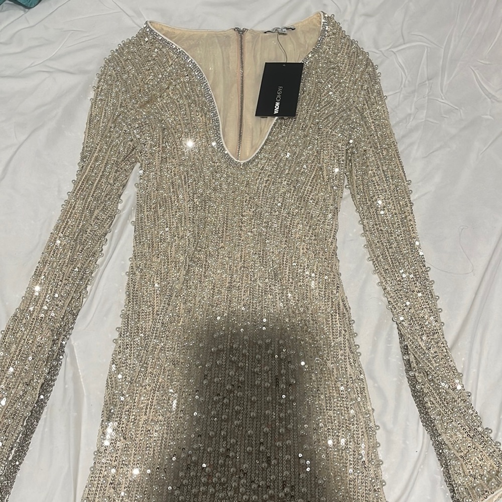Fashion Nova For Tonight’s Special Pearl Mini Dress (Size Small)